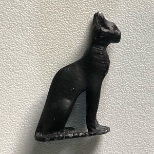 black metal cat Egyptian God Protection Home Bastet  Miniature Statue Egypt